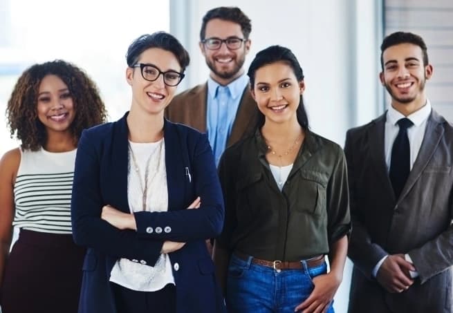 group of young professionals